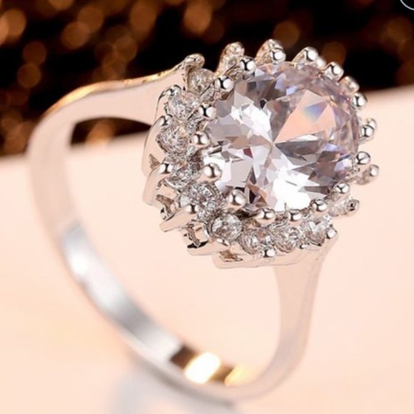 White Sapphire 925 Sterling Silver Ring - Picture 3 of 5